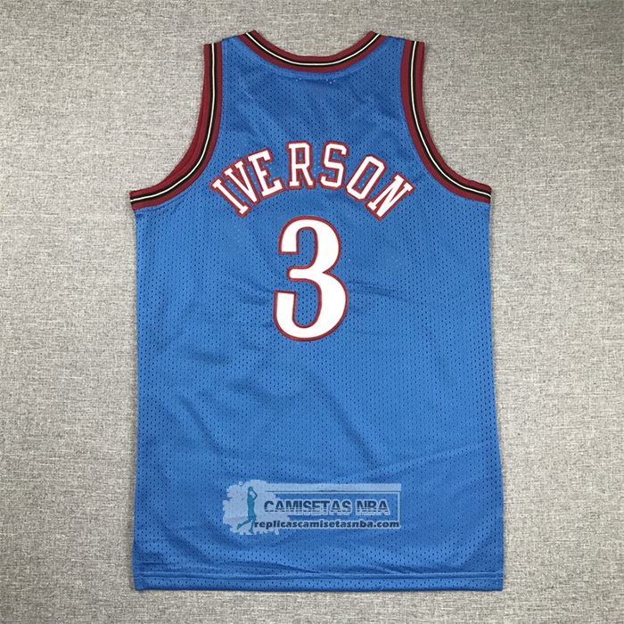 Camiseta Nino Philadelphia 76ers Allen Iverson NO 3 Mitchell & Ness 1999-00 Azul